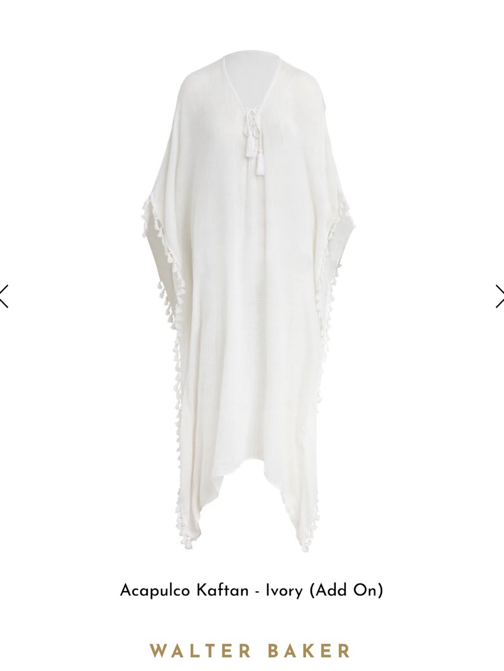 Walter Baker White Tassel Kaftan Cover-Up